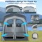 2-Person Shower Tent with Dressing Room Waterproof Polyester Fiberglass Frame Gray